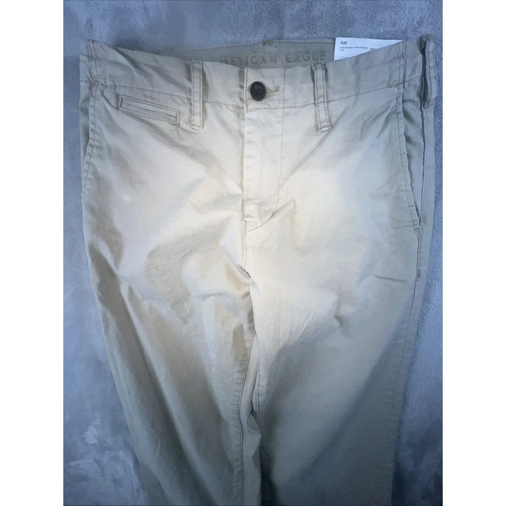 American Eagle‎ Men's 28x32 Flex Slim Lived In Khakis Tan New With Tags NWT